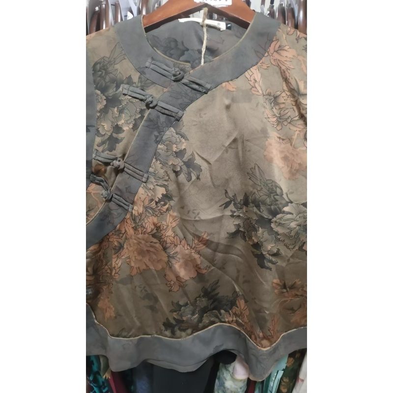 13小码中式复古优雅花色气质旗袍裙