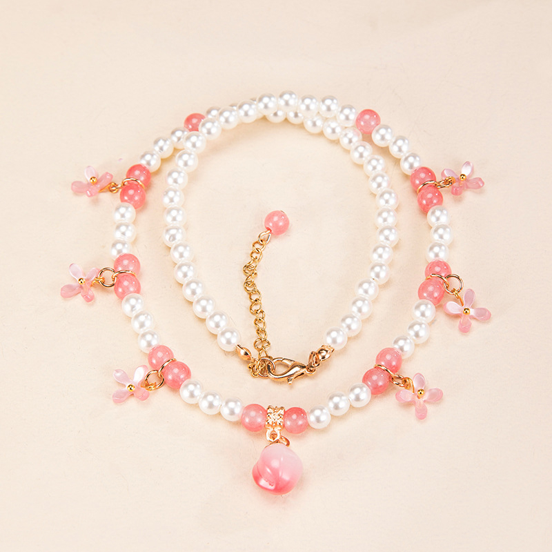 古风项链女珍珠璎珞可爱甜美桃子吊坠明制唐风汉服配饰