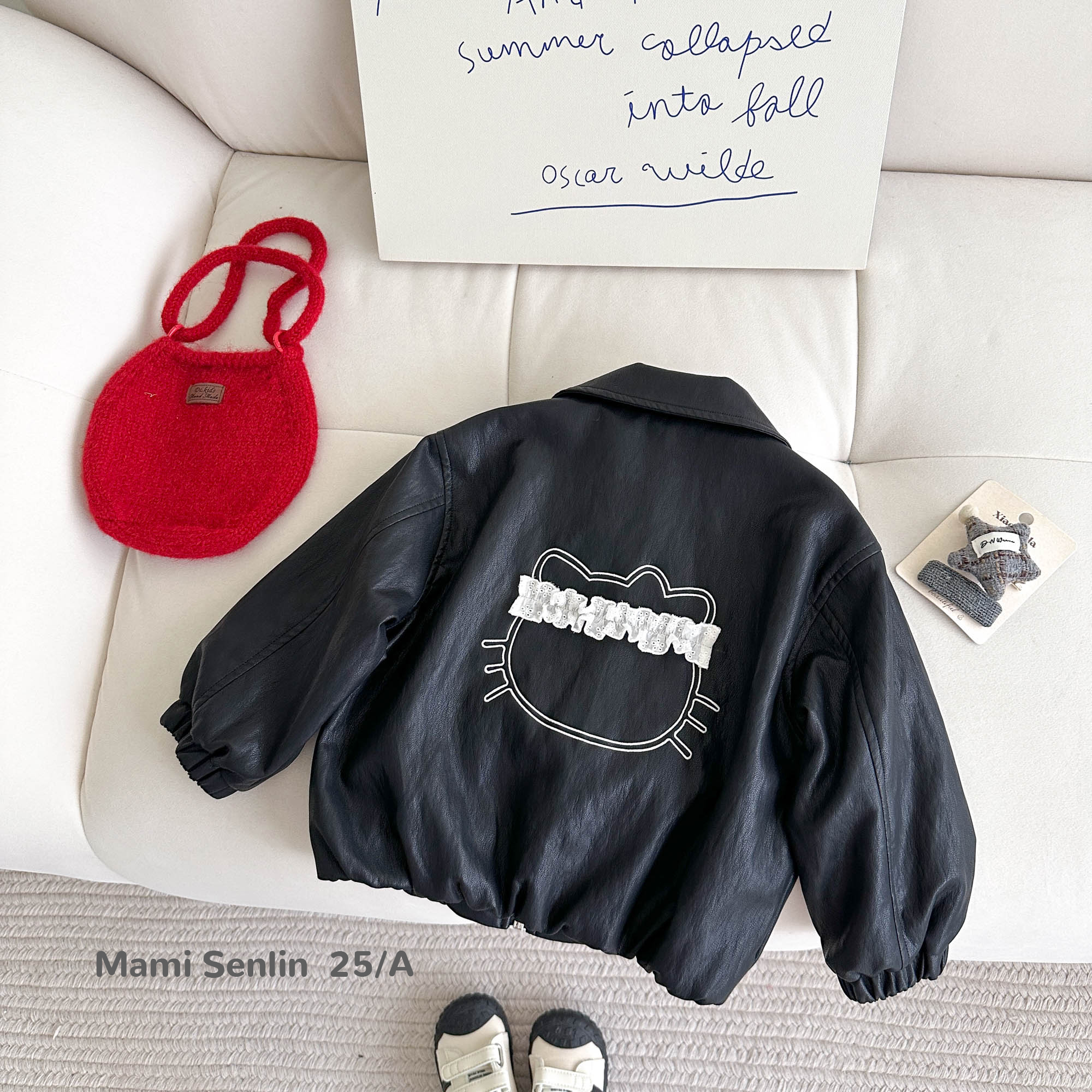 【现货】妈咪森林童装2025年女童秋装皮衣外套 253-MMSL-253015