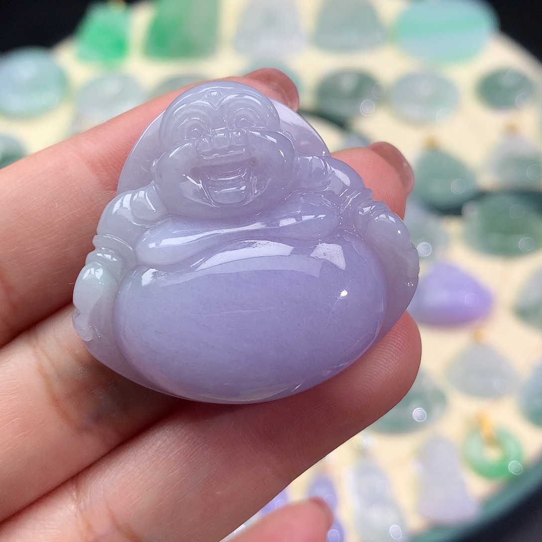 翡翠未镶嵌颈饰佛公