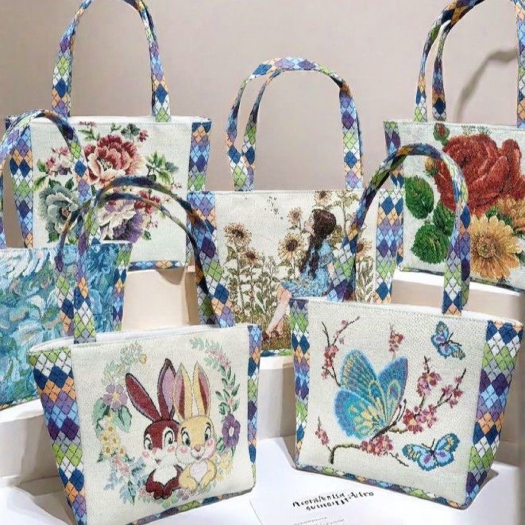 加厚民族风菱格小方包时尚手提包刺绣便携耐脏双根大号车缝线