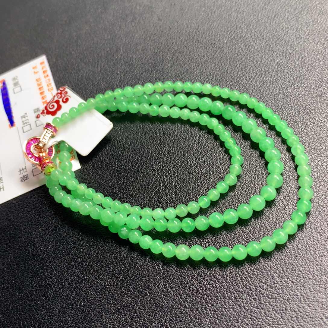 翡翠未镶嵌颈饰项链