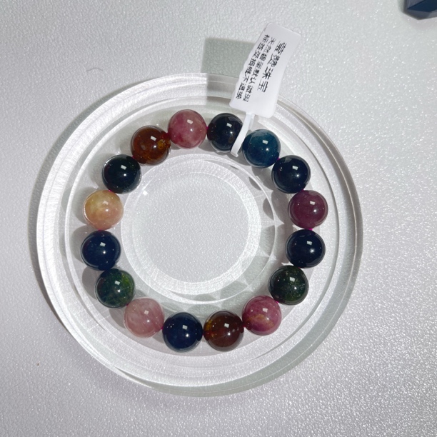 天然碧玺单圈手链浓色系多样性发一条