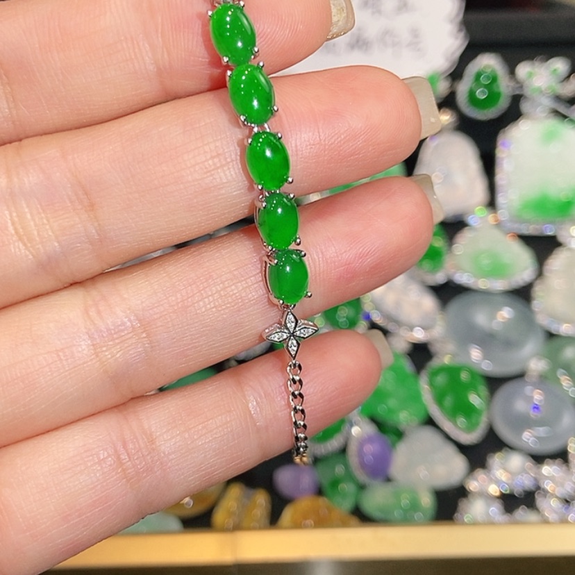 【闪购商品】未镶嵌手链翡翠开***娜天然翡翠