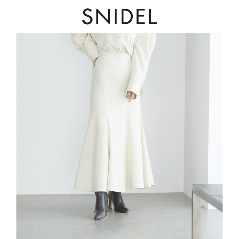 SNIDEL新品气质高腰中长款修身包臀鱼尾半身裙SWFS245114