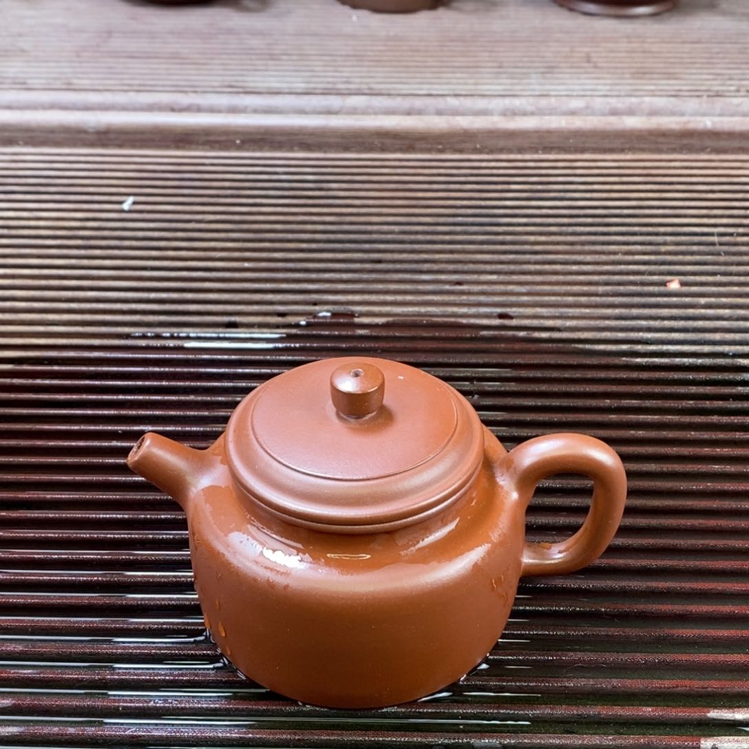 紫砂茶壶白7 德钟 红皮龙 250c