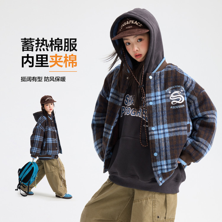 棉袄/棉服韩版格子通用中大童