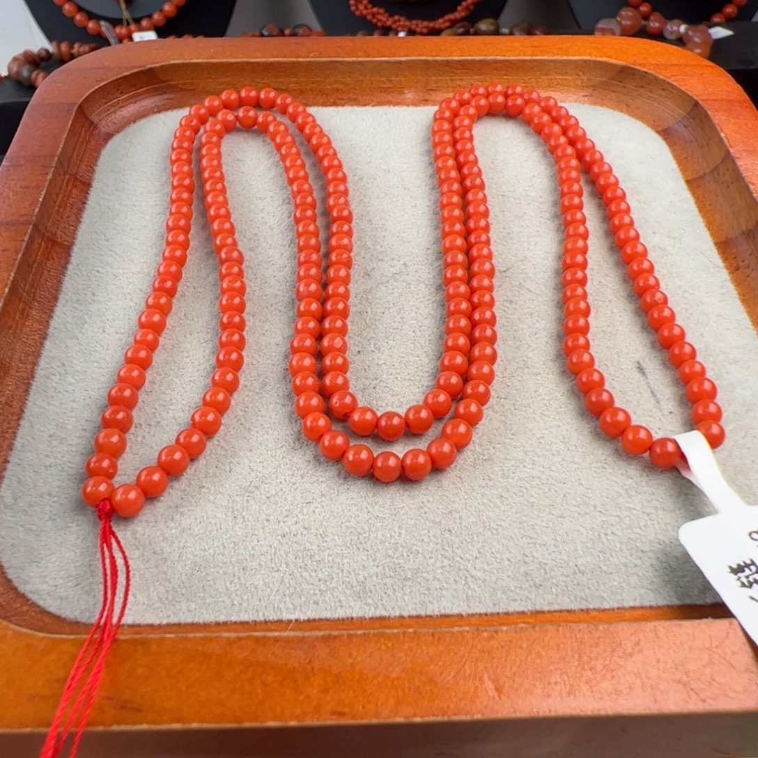 2***5南红玛瑙未镶嵌（保山哑光满肉长链3mm+