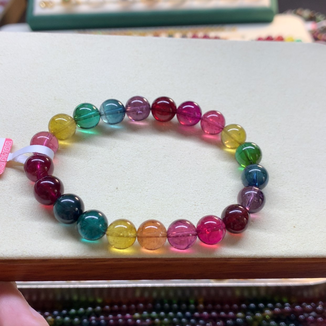 【闪购商品】碧玺手串未镶嵌浓艳彩虹色标9mm