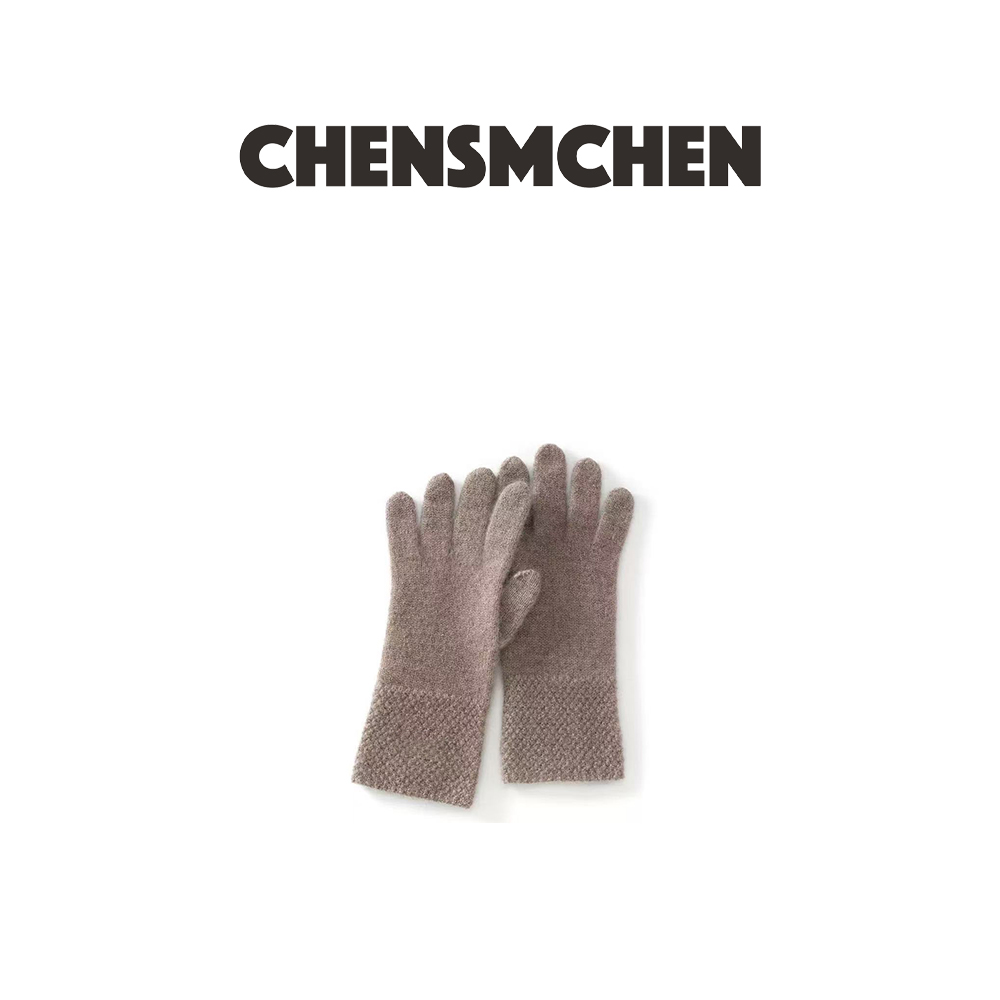 CHENSMCHEN 轻奢秋冬款保暖针织防寒全指保暖羊绒手套
