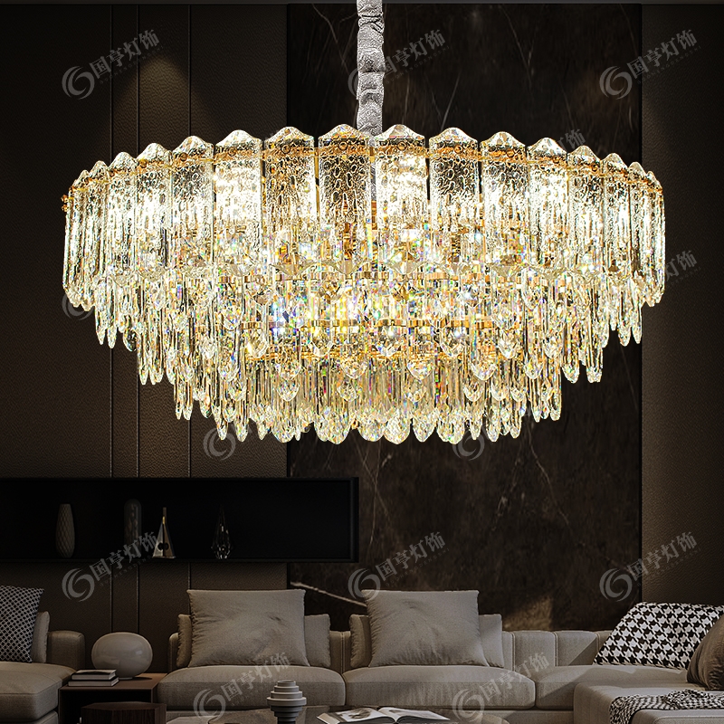 国亨2026年新款法式轻奢水晶吊灯进口K9水晶高端客餐厅水晶吊灯