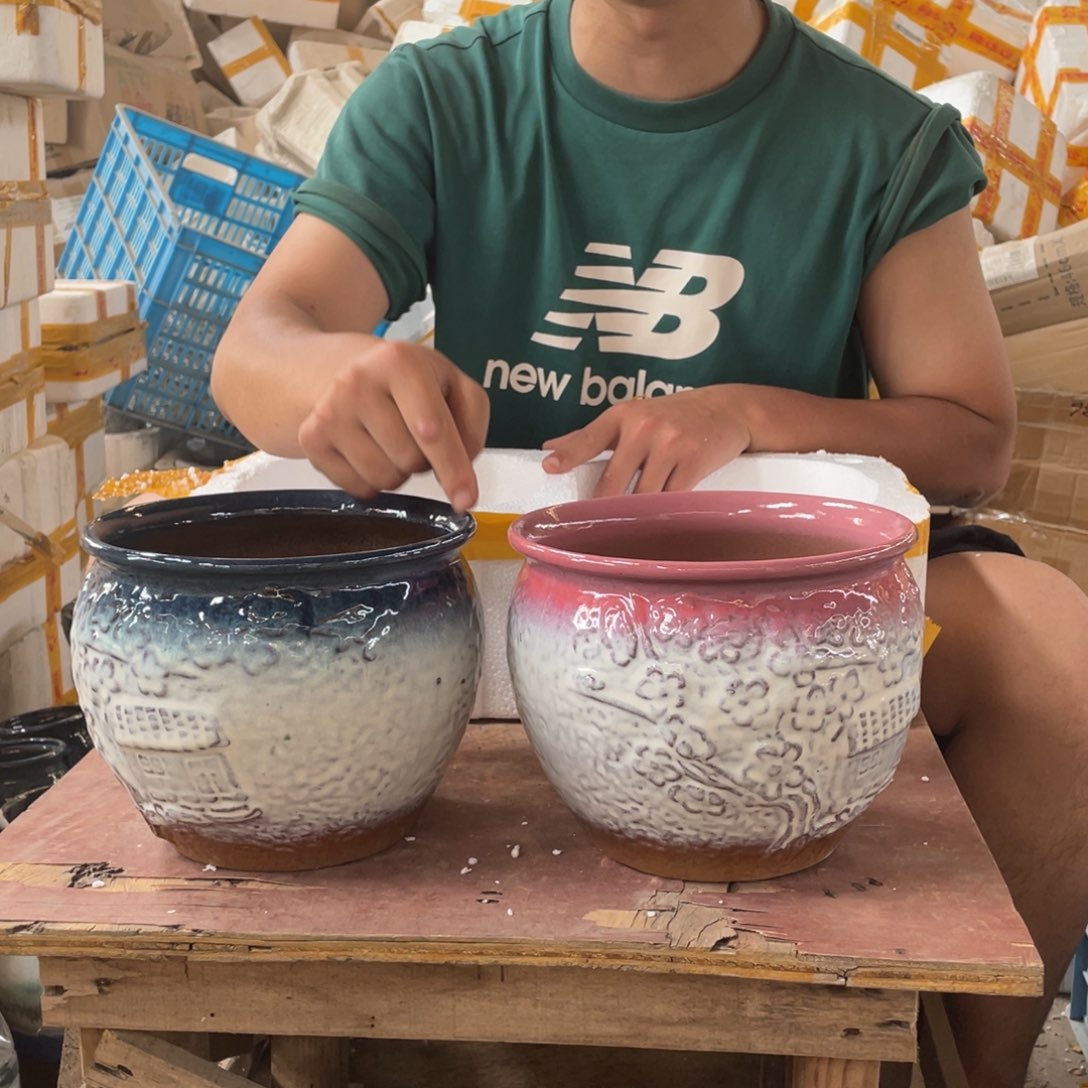 宜兴紫砂粗陶花盆