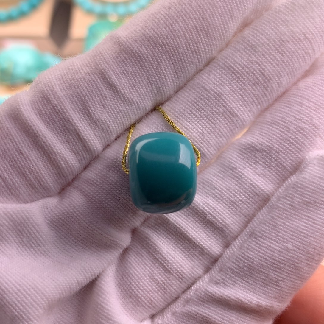 未镶嵌绿松石珠宝奇石14.5*11.8mm