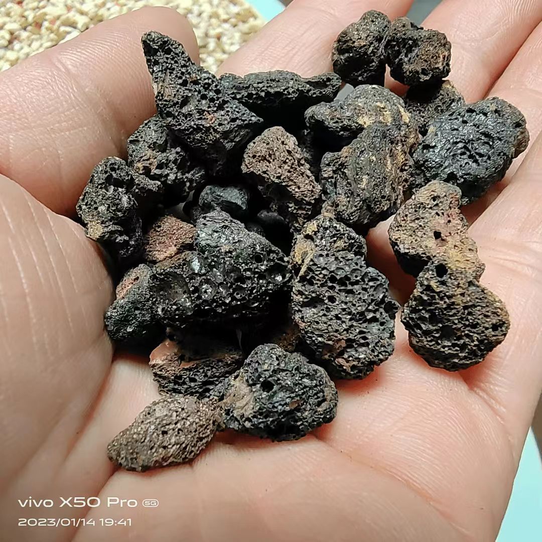 长白山天然黑火山石6……9毫米净重2.5公斤弱酸性无火气