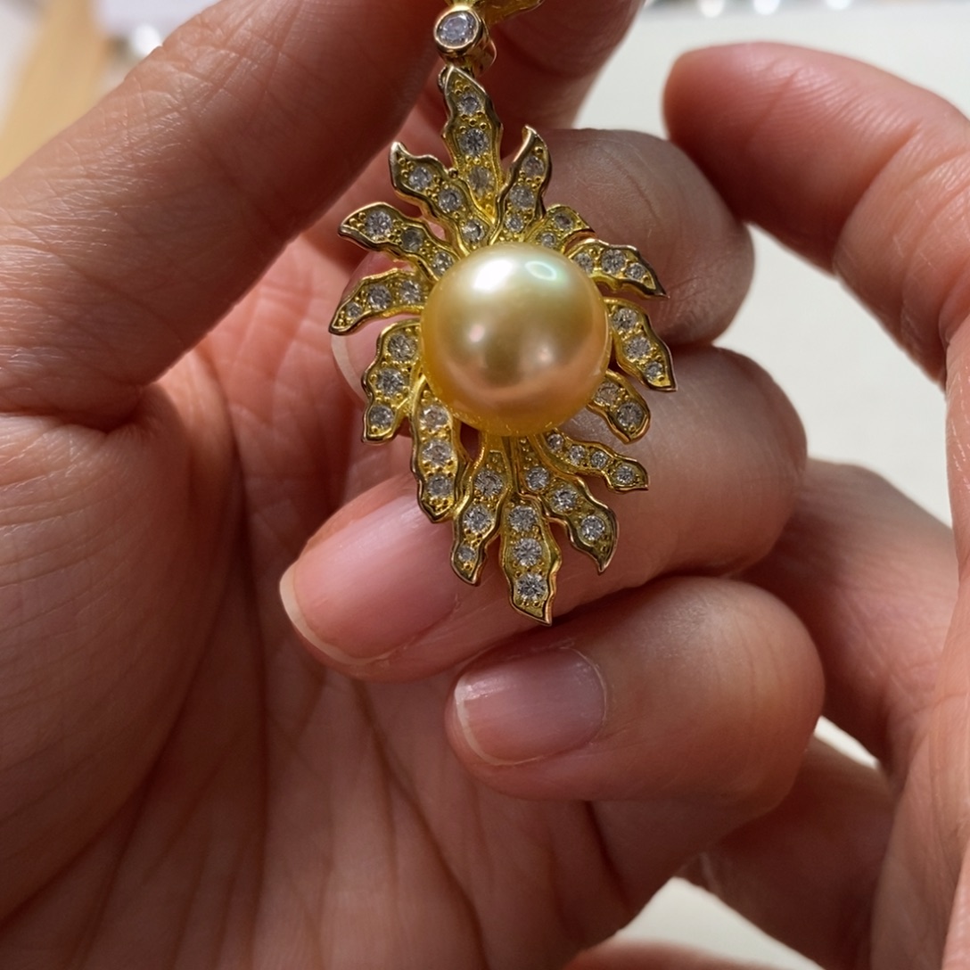 海水珍珠颈饰银S925镶嵌