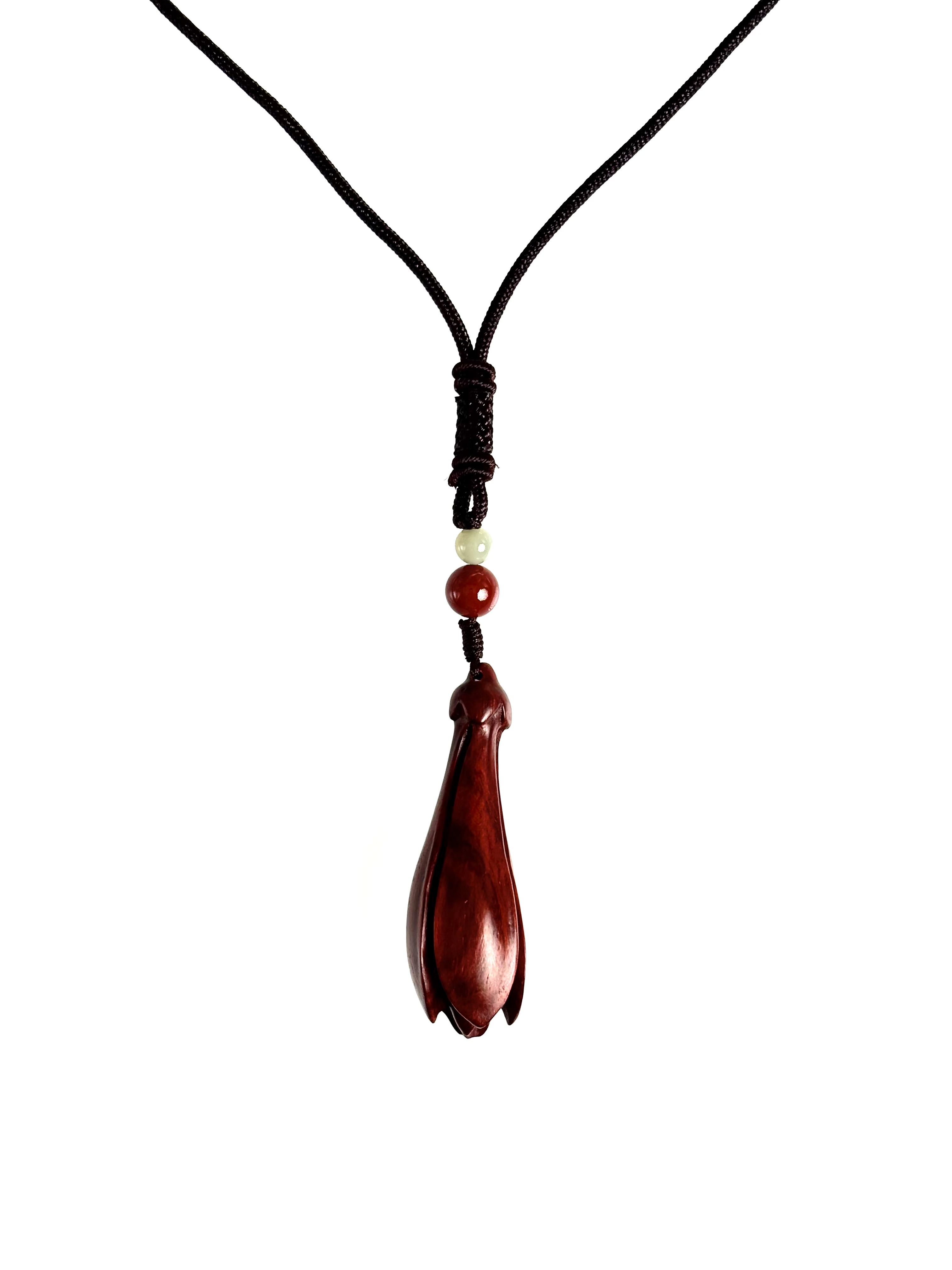 【玉兰花】 印度小叶紫檀配饰挂件吊坠