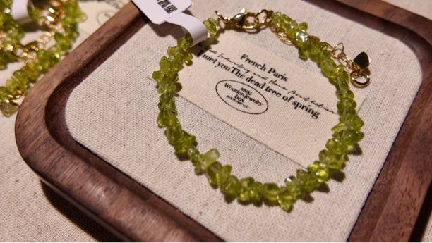 天然水晶手串·橄榄石·祈福【展示勿拍】