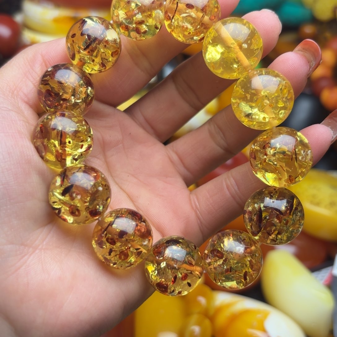 未镶嵌琥珀手链蜜蜡