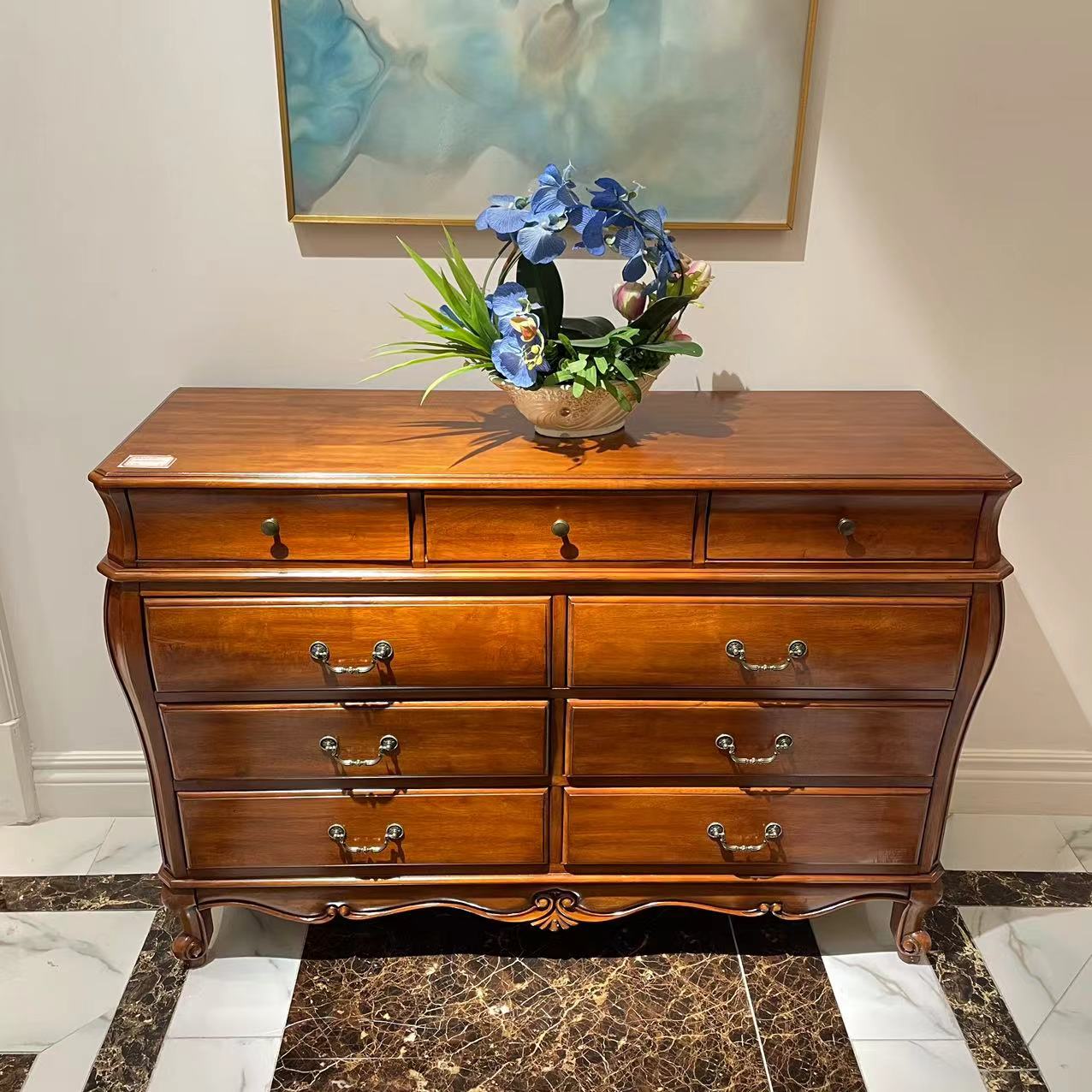 H258 美式复古 九斗柜 门厅玄关柜餐边柜1380*480*950