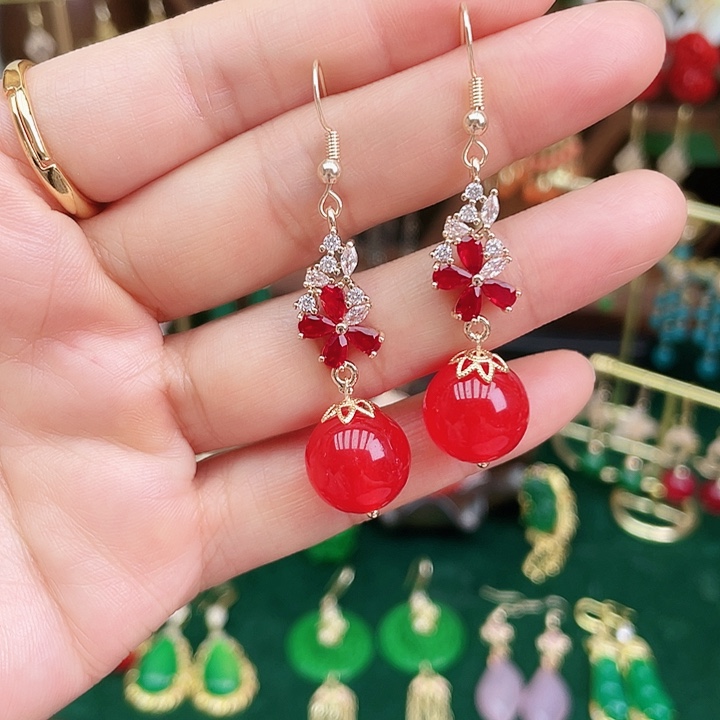 玛瑙/玉髓耳钉合金