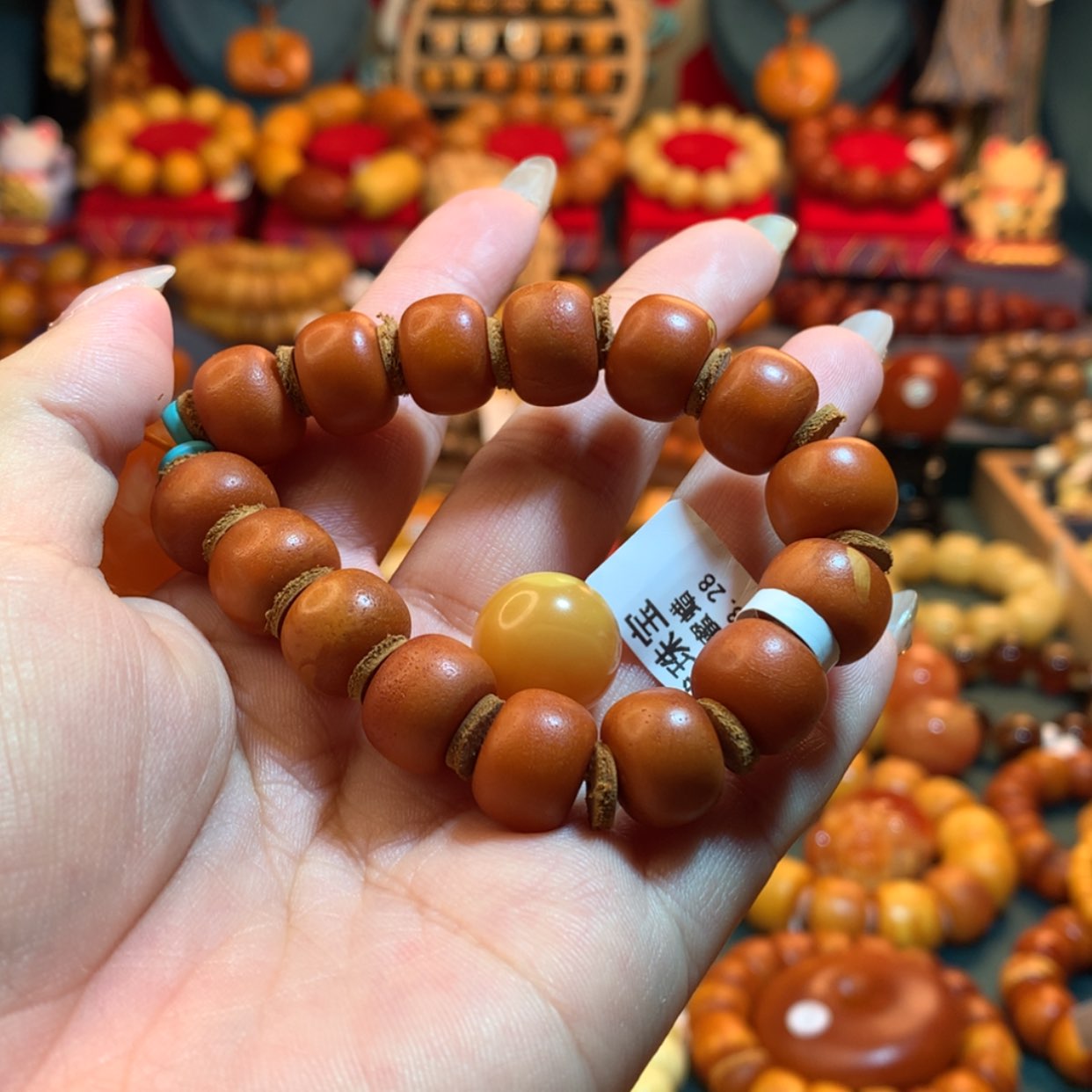 【闪购商品】蜜蜡手串未镶嵌金*蜜蜡手串定制