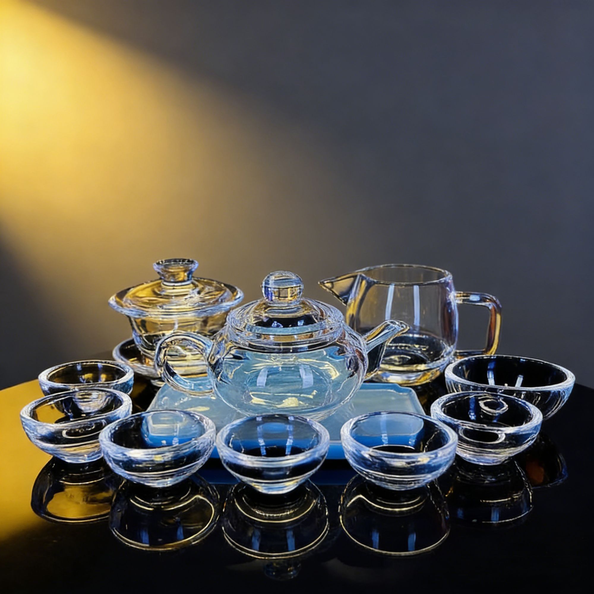 水晶工艺水晶杯纯手工制作 水晶茶具套装送礼茶器