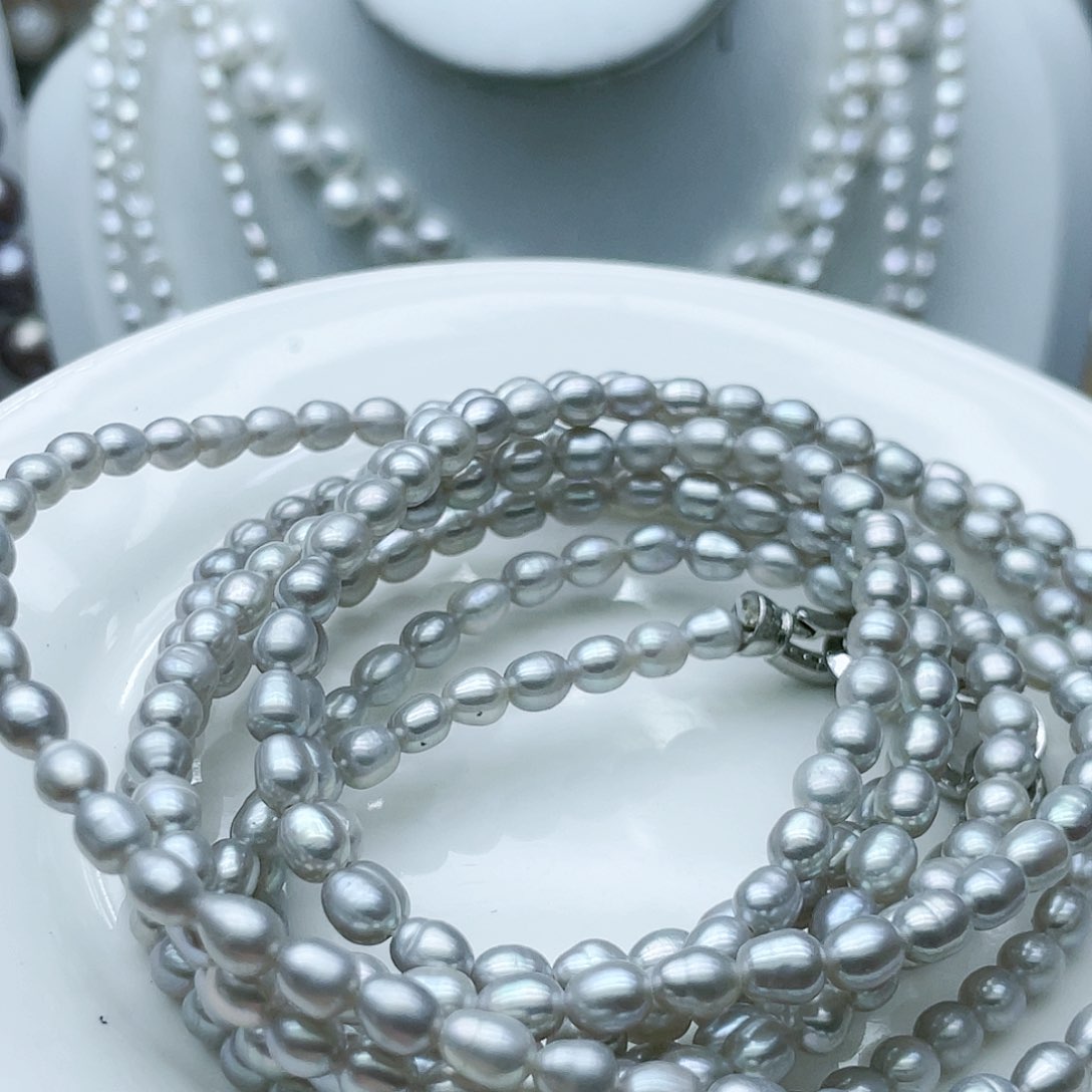 淡水珍珠颈饰钛钢不***婆