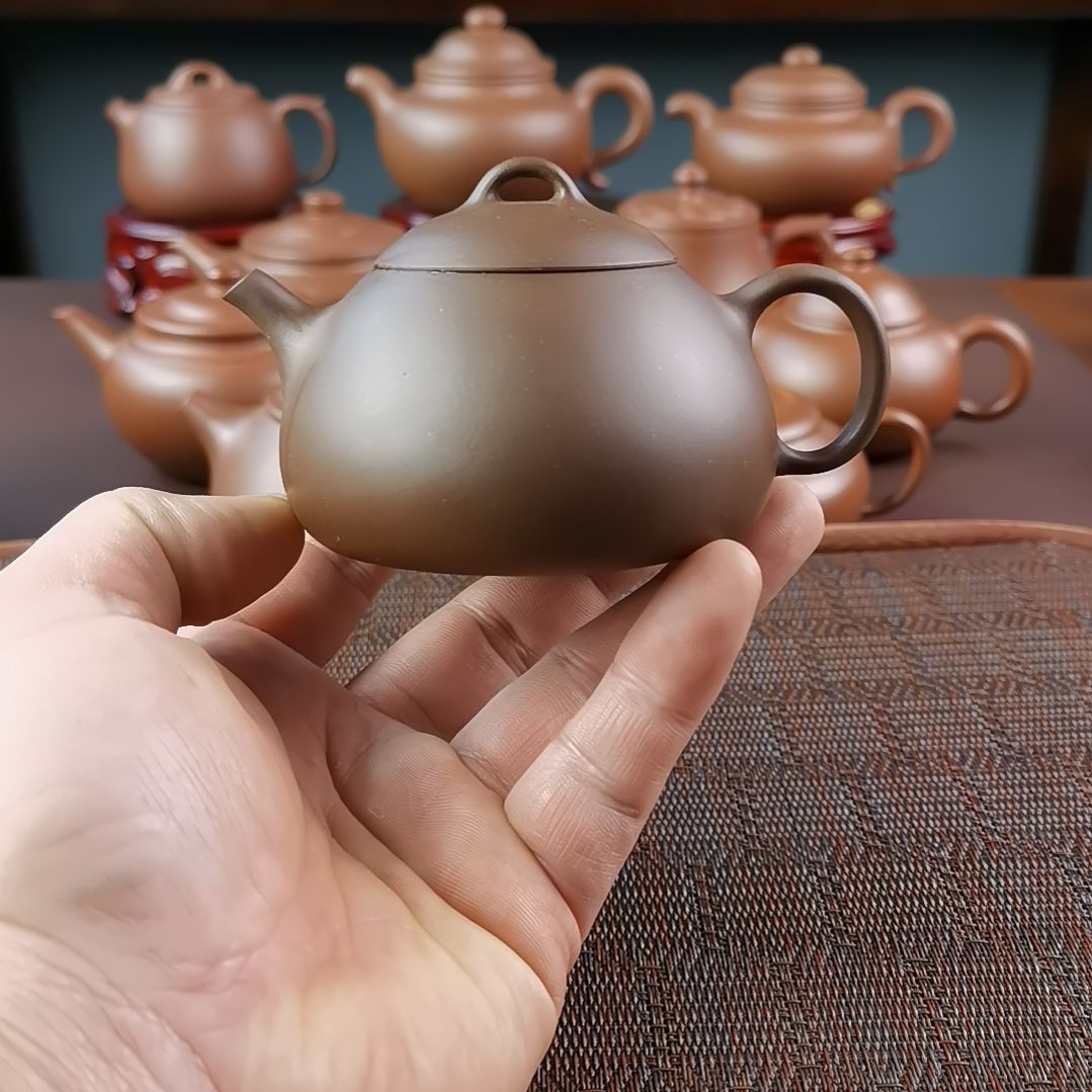 紫砂茶壶紫泥东兴秦权150CC