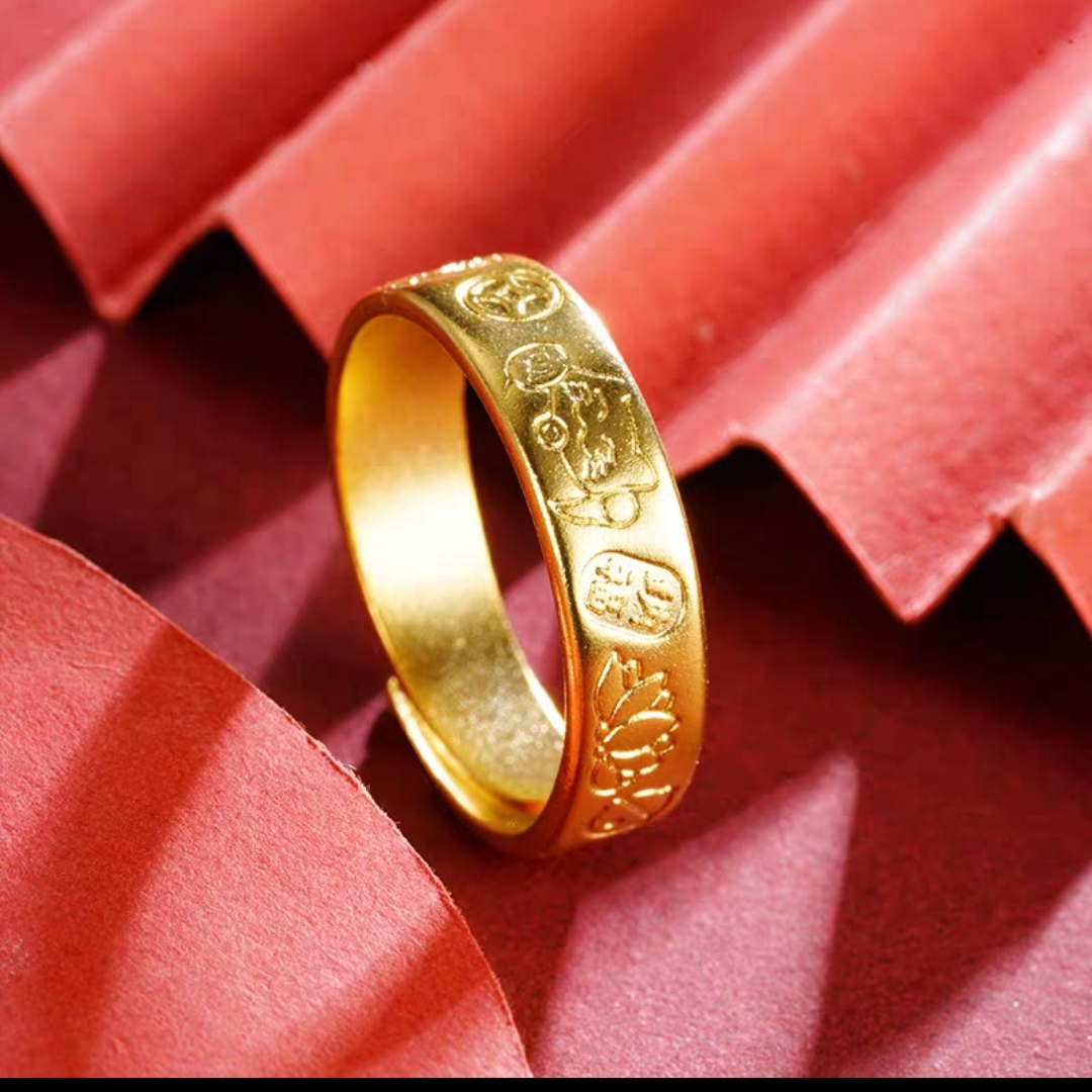 合金戒指 【高端定制】花铜钱招财猫活口戒指男女同款