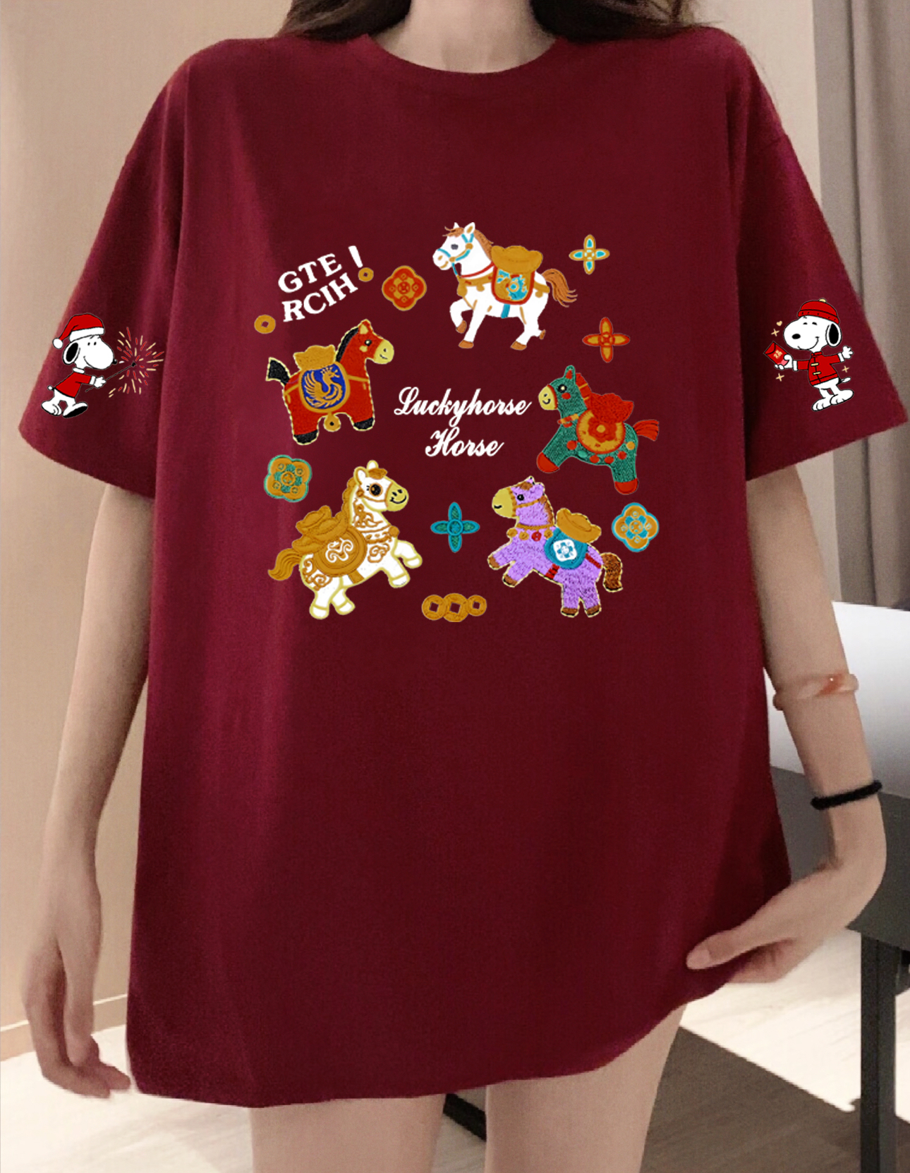 056男女同款情侣装韩版宽松t恤休闲时尚宽松版印花t恤女