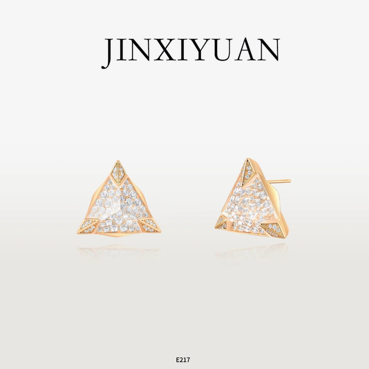 铜合金耳饰 JINXIYUAN/瑾熙媛 【三角秘境】气质几何三角形耳环E217