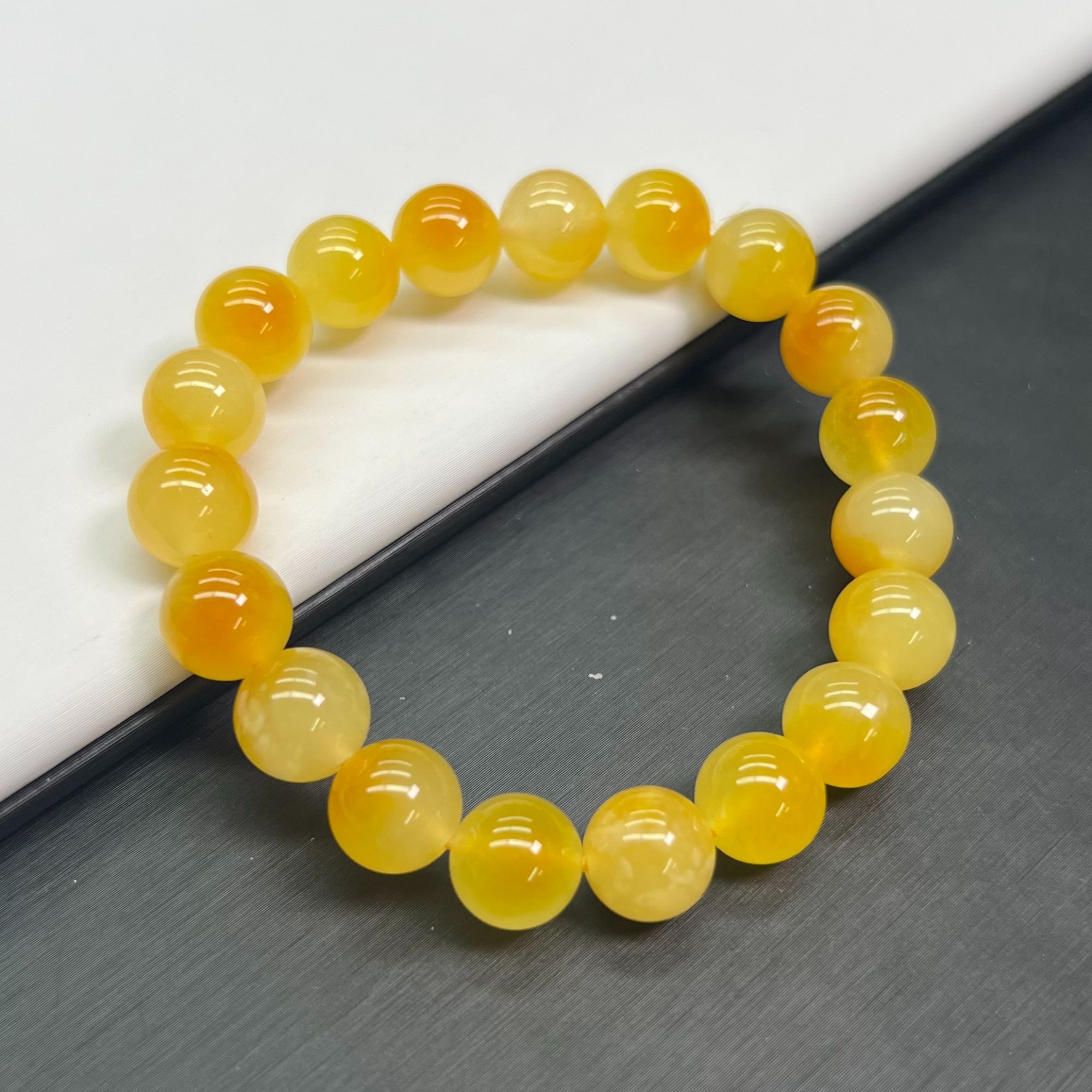 【精品】黄飘单圈10mm手串百搭 A386