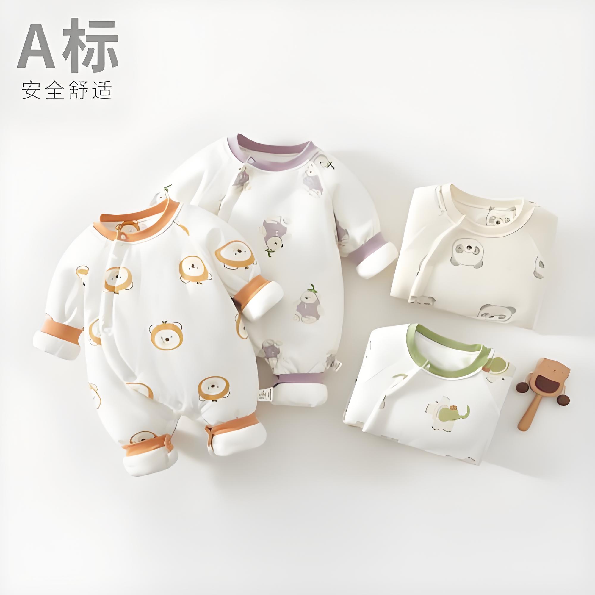 厚款连体衣哈衣秋冬季宝宝婴幼儿爬服