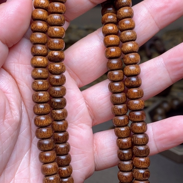 沉香手串富森红土玉化5×8×108