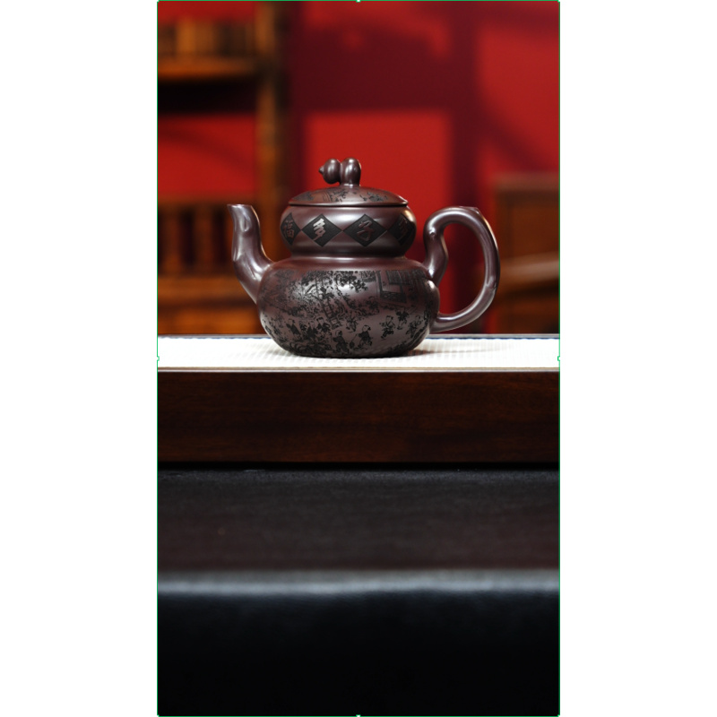 宜兴紫砂 葫芦 石红 李恒阳 h523