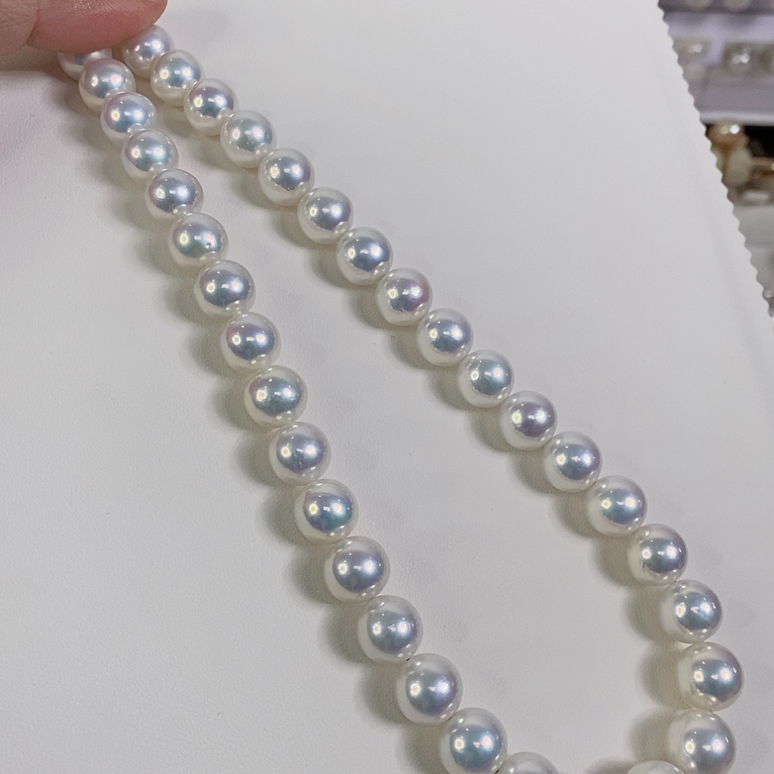 淡水珍珠项链银S925镶嵌10-12