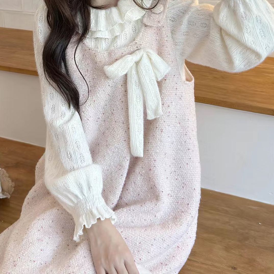 【DM家】2025秋冬简约韩版背带减龄套装