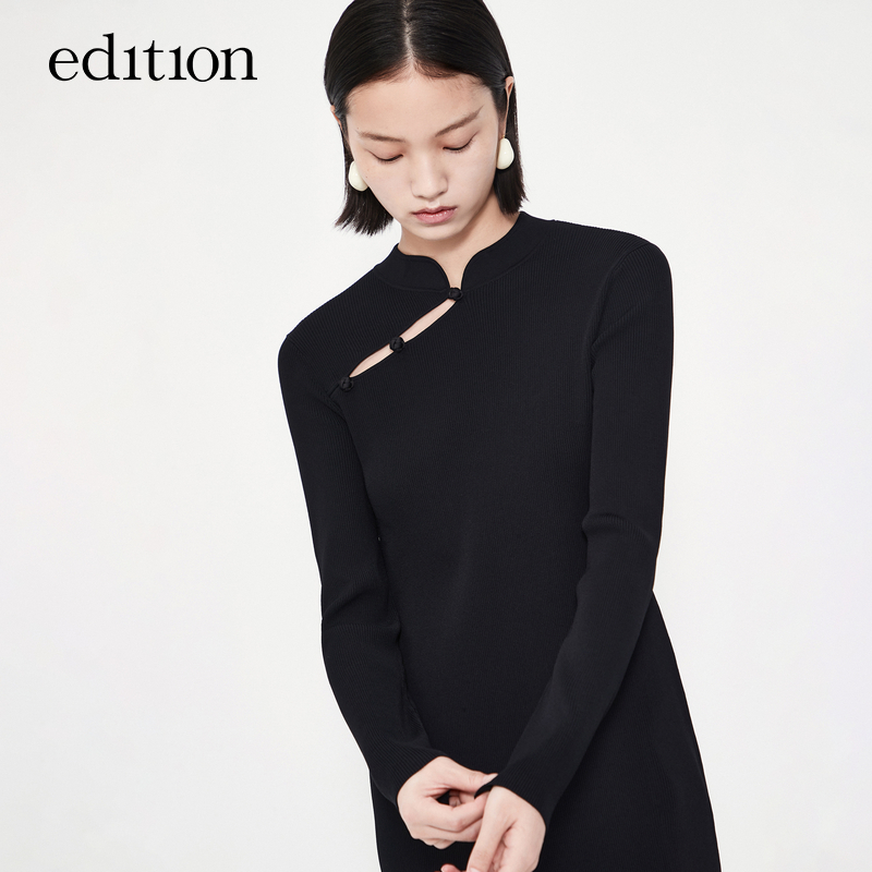 【商场同款】edition新中式针织优雅连衣裙女#EBC1DRS029