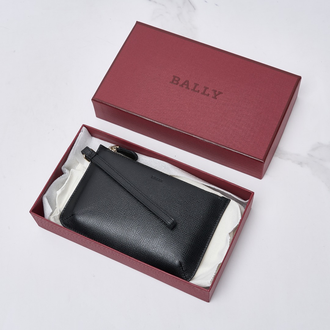 未使用 BALLY/巴利 Bally字标压纹零钱手拿包/BLBB00308