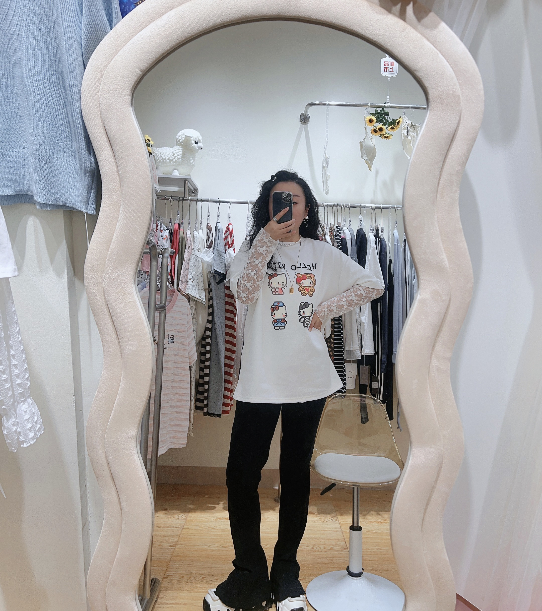 Kitty时尚拼接减龄舒适春夏T恤百搭休闲