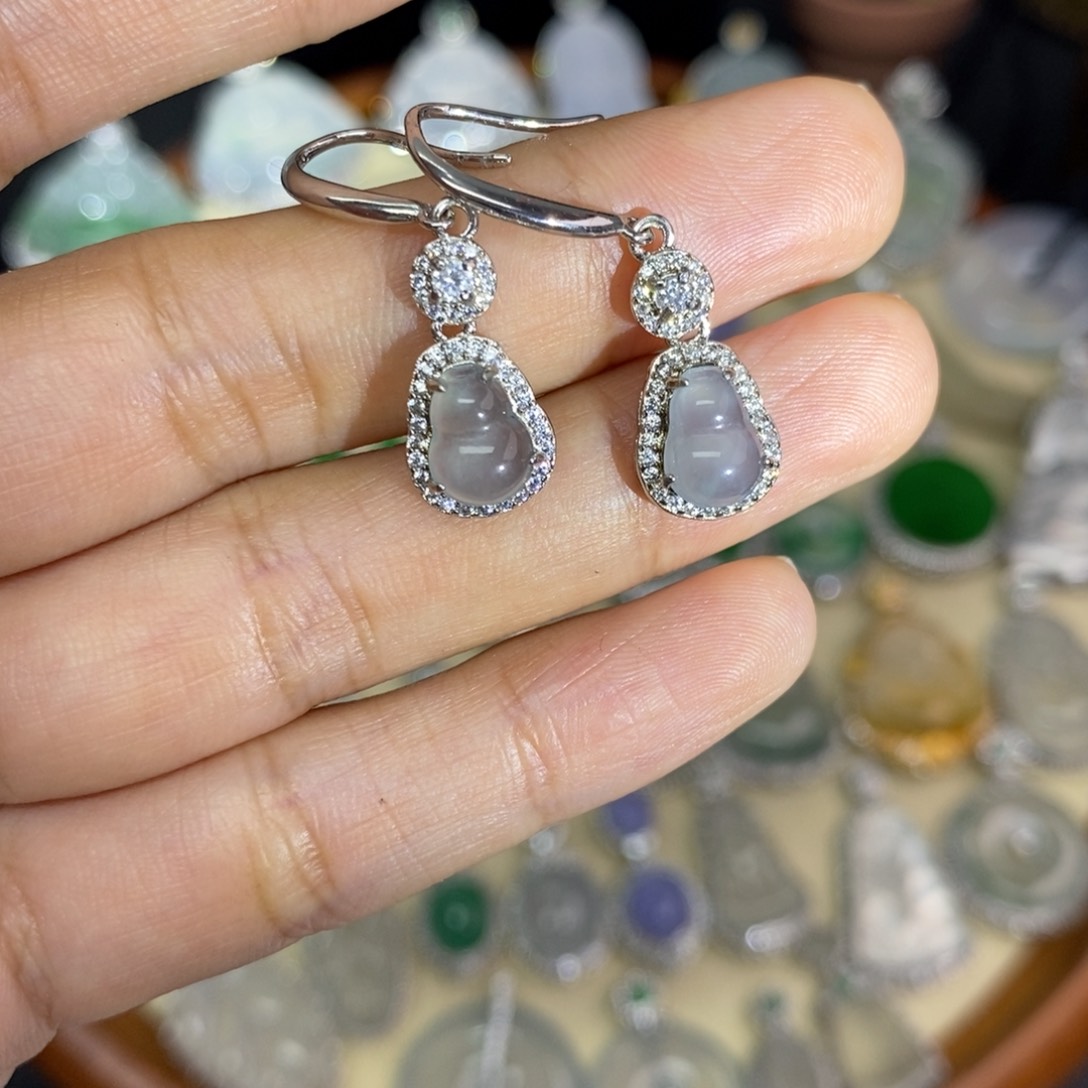 翡翠颈饰银S925镶嵌A货翡翠