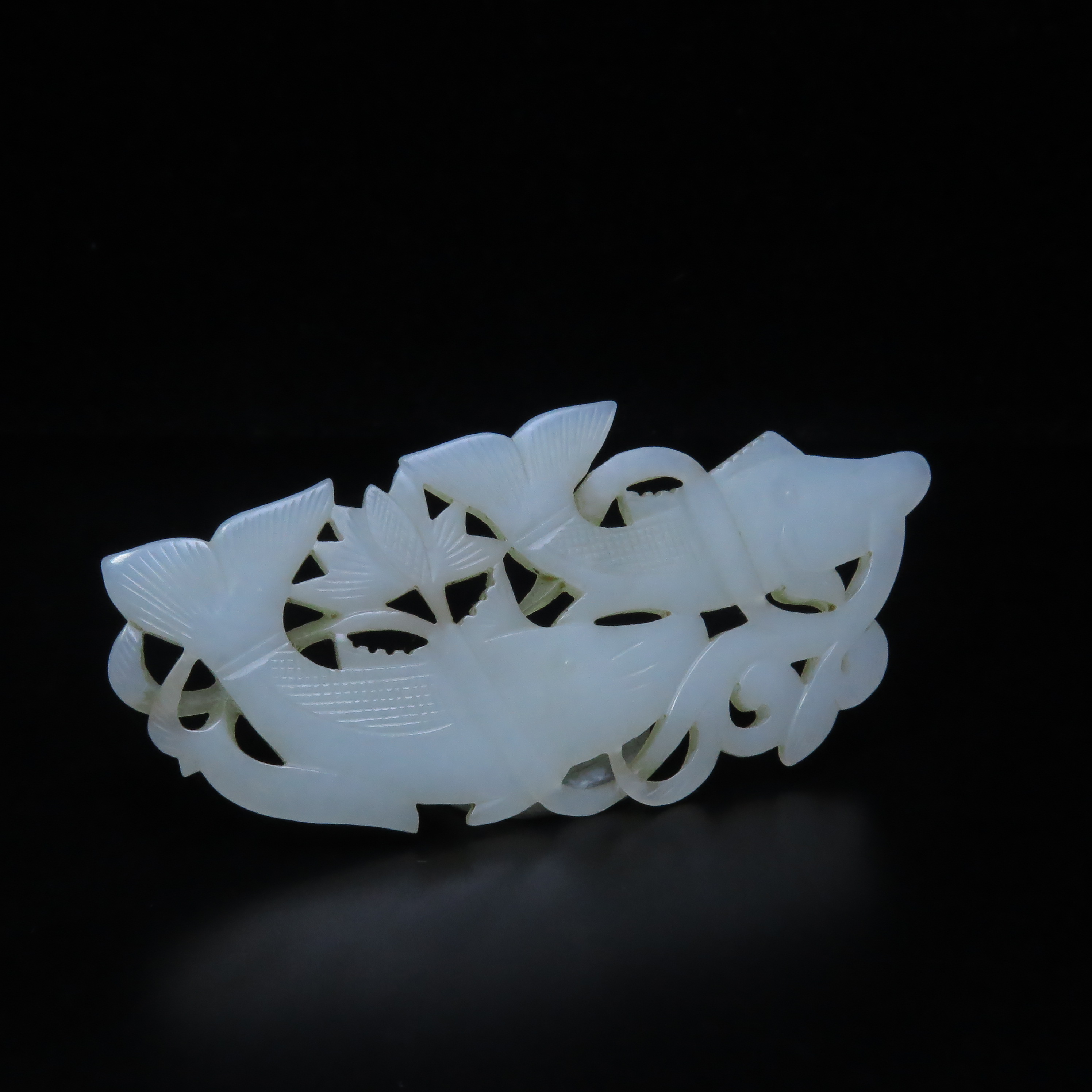 晚清民国镂雕双鱼佩/MZ439077/和田玉/民族文物