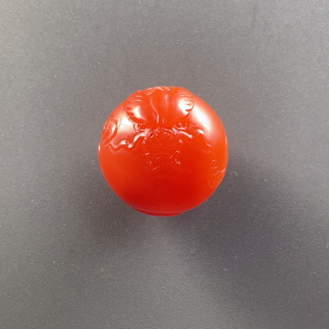 南红玛瑙保山天然原矿21mm杨柳柿子红龙珠未镶嵌