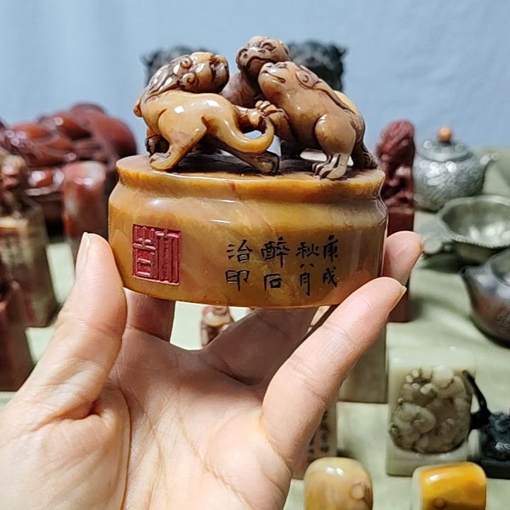 紫砂茶盏狂**术印章完好无损一个