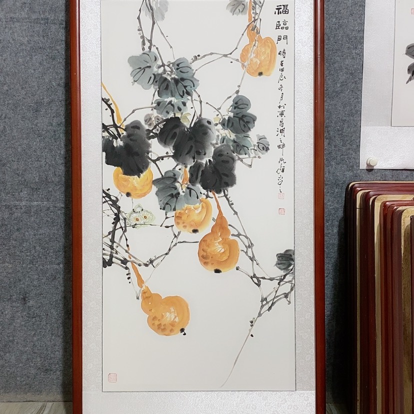 【闪购商品】国画书画作品带框125×65厘米