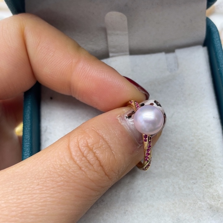 海水珍珠戒指银S925镶嵌