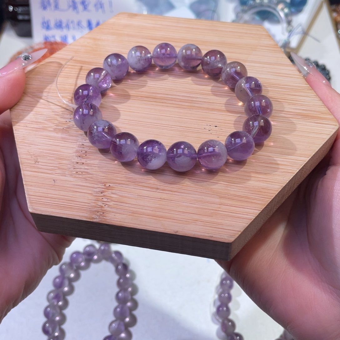 未镶嵌手链水晶小半盆紫兔毛11+