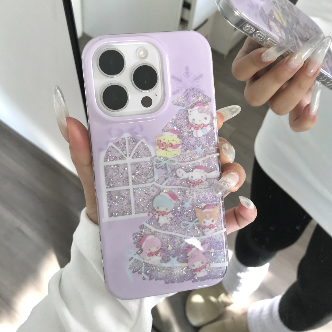 可爱三丽鸥圣诞树适用苹果17promax手机壳16Pro防摔13少女心15/14