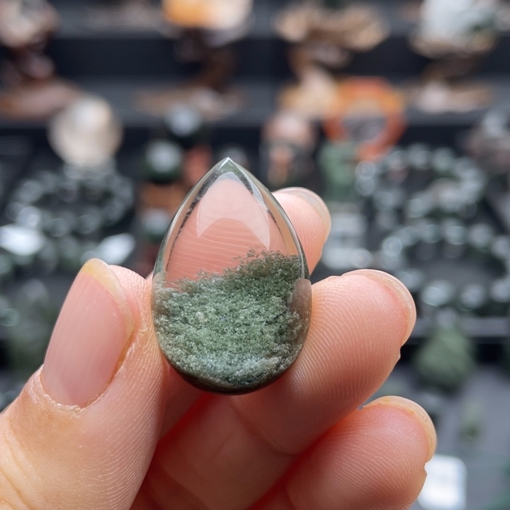 水晶颈饰未镶嵌绿幽灵聚宝盆水滴吊坠