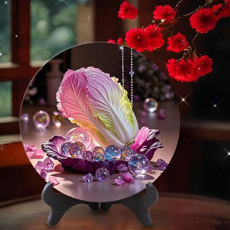 CQ-049七彩白菜装饰摆件电视柜酒柜桌摆百财纳福装饰品福利-20